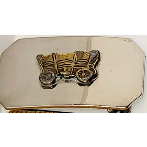 Vintage Worn Childs Prairie Schooner Western Belt Buckle